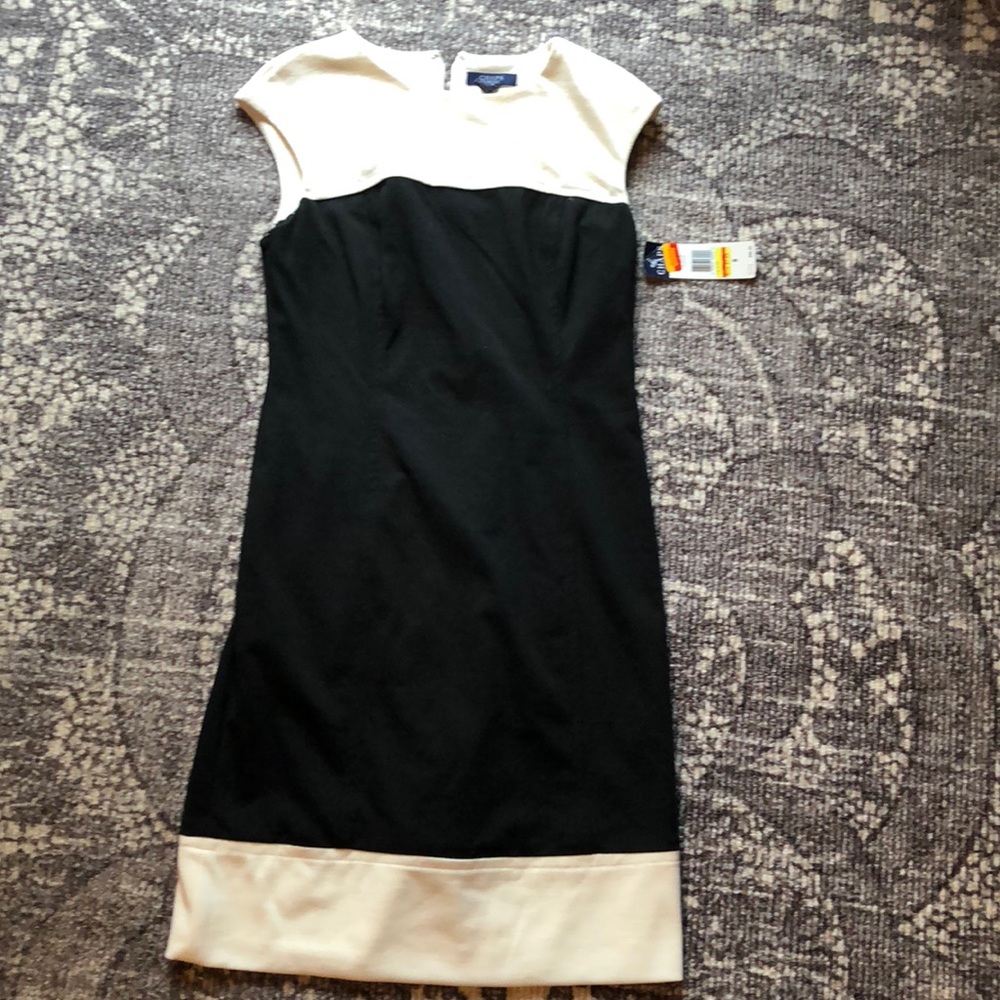 Black and ivory Chaps dress
